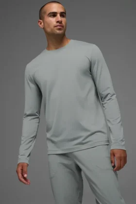 Conquer Reform Rundhals-Langarmshirt – Lunar Grey