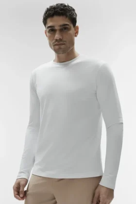 Conquer Reform Rundhals-Langarmshirt – Weiß
