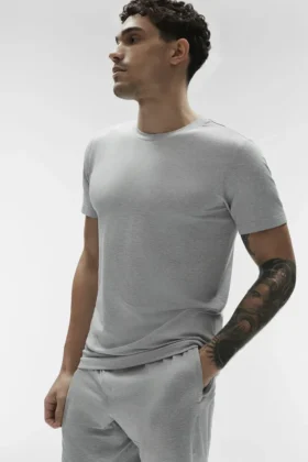 Conquer Reform Rundhals-T-Shirt mit Kurzarmshirts – Athletic Heather Grey
