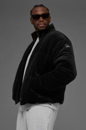 Cord-Stage-Puffer – Schwarz