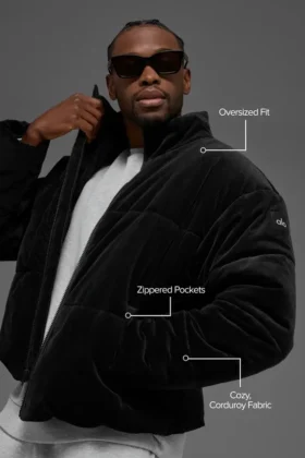 Cord-Stage-Puffer – Schwarz
