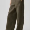 Cosmopolitan-Hose mit mittlerer Leibhöhe und Druckknöpfen – Olive Tree