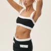 Cotton Cashmere Capri Dream Bra – Schwarz/Weiß