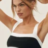 Cotton Cashmere Capri Dream Bra – Schwarz/Weiß