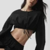 „Cotton Cropped Real Deal“ Langarmshirt – Schwarz