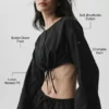 „Cotton Cropped Real Deal“ Langarmshirt – Schwarz