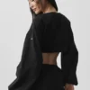 „Cotton Cropped Real Deal“ Langarmshirt – Schwarz