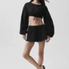 „Cotton Cropped Real Deal“ Langarmshirt – Schwarz