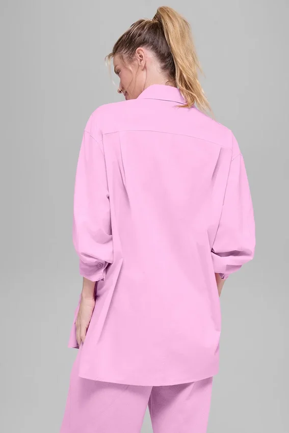Cotton Real Deal Langarmshirt mit Knöpfen – Candy Heart Pink