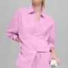 Cotton Real Deal Langarmshirt mit Knöpfen – Candy Heart Pink