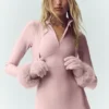 Courchevel-Kaschmir-Handschuhe – Frosted Pink