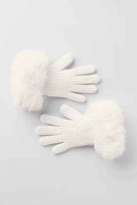 Courchevel Kaschmir-Handschuhe – Ivory