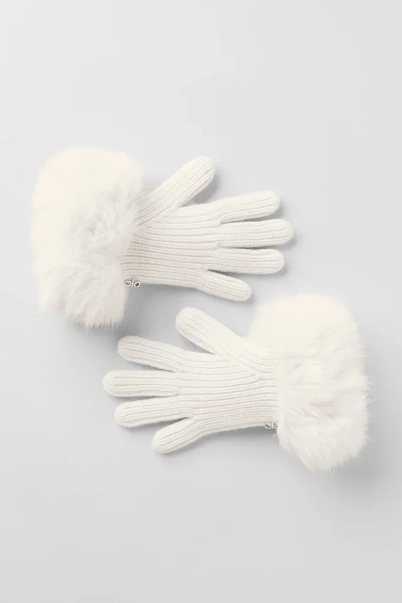 Courchevel Kaschmir-Handschuhe – Ivory