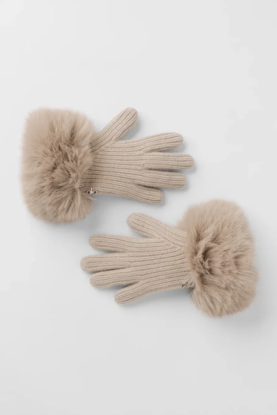Courchevel-Kaschmir-Handschuhe – Oat Heather