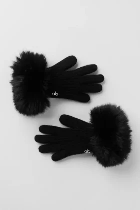 Courchevel-Kaschmir-Handschuhe – Schwarz