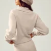 Courchevel Kaschmir-Mütze mit Kunstfell – Oat Heather