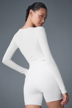 Cover Langarmshirt – Weiß