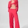 Cropped Breezy Full-Zip-Überzieher – Candy Red