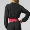 Cropped Breezy Full-Zip Cover-up – Schwarz