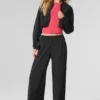 Cropped Breezy Full-Zip Cover-up – Schwarz