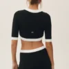 Cropped Capri Dream Cardigan aus Baumwoll-Kaschmir – Schwarz/Weiß