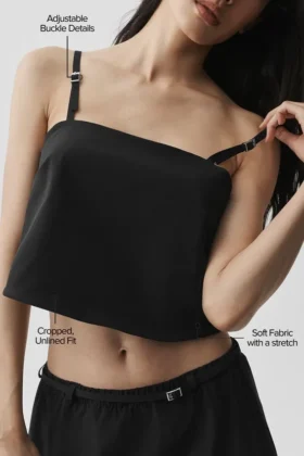 Cropped Connection Top – Schwarz