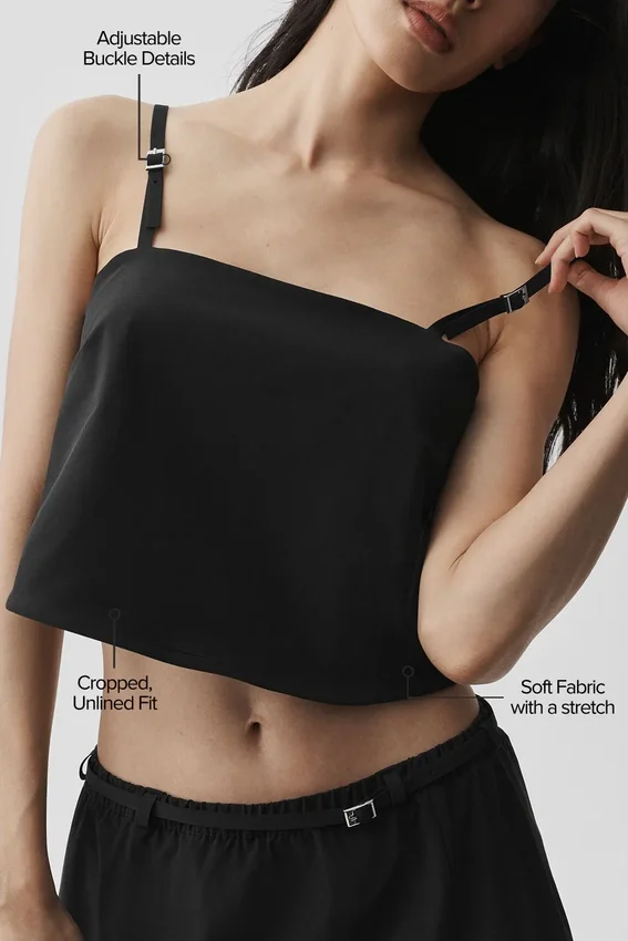 Cropped Connection Top – Schwarz