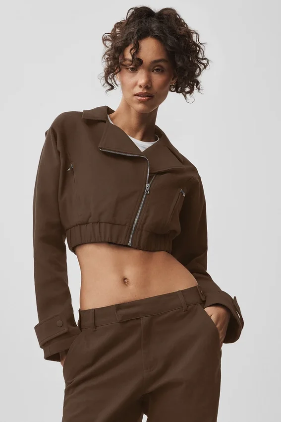 Cropped Cosmopolitan Jacke – Espresso