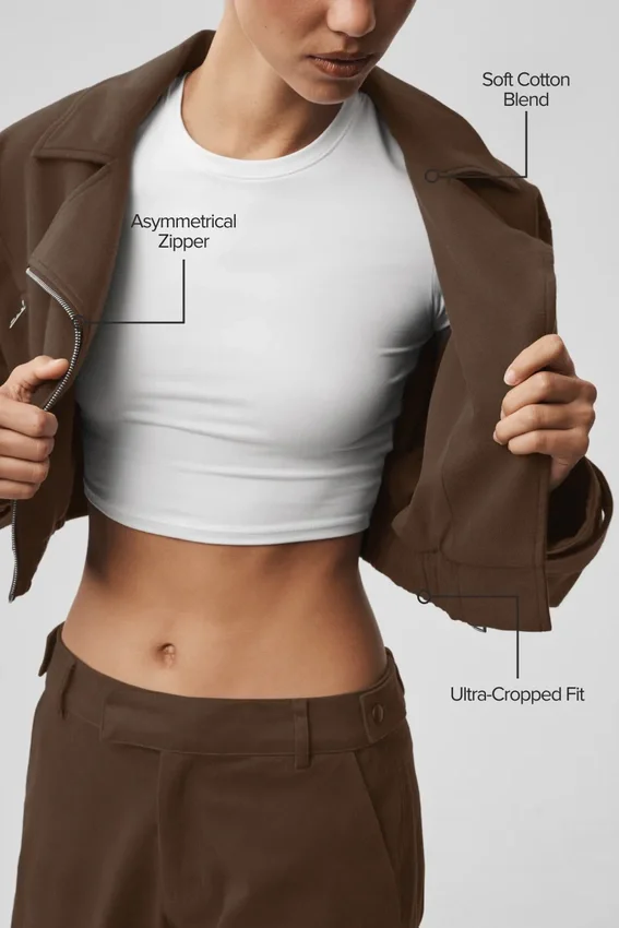 Cropped Cosmopolitan Jacke – Espresso