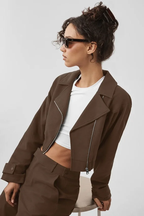 Cropped Cosmopolitan Jacke – Espresso