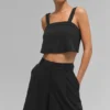 Cropped Dreamscape Top – Schwarz