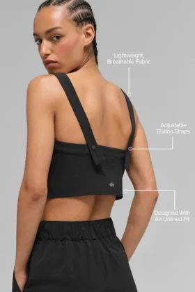 Cropped Dreamscape Top – Schwarz