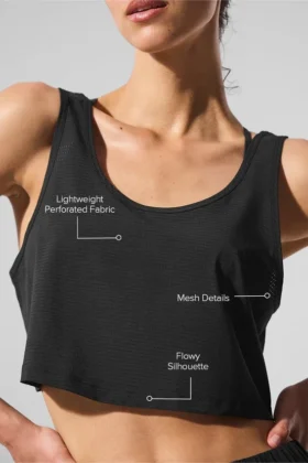 Cropped Sport Star Top – Schwarz