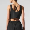 Cropped Sport Star Top – Schwarz