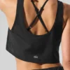 Cropped Sport Star Top – Schwarz