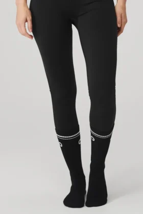 Damen-Barre-Socken „Throwback“ – Schwarz/Weiß