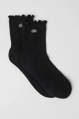 Damen-Socken „Lettuce Edge“ – Schwarz