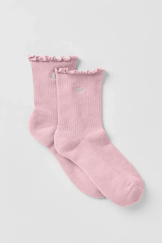 Damen-Socken „Lettuce Edge“ – Vintage Pink