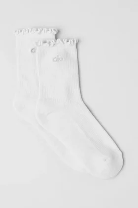 Damen-Socken „Lettuce Edge“ – Weiß
