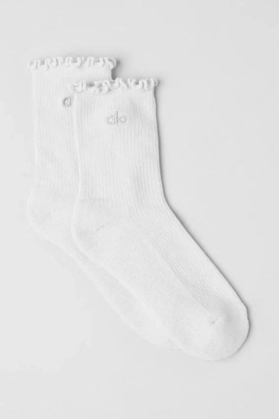 Damen-Socken „Lettuce Edge“ – Weiß