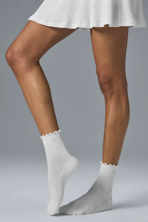 Damen-Socken „Lettuce Edge“ – Weiß