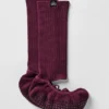 Damen-Socken mit Riemchen und Siren-Grip – Burgunderrot