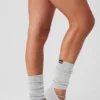 Damen-Socken „Siren Grip“ mit Riemchen – Athletic Heather Grey