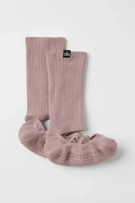 Damen-Socken „Siren Grip“ mit Riemchen – Taupe