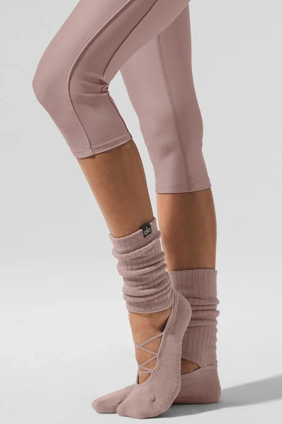 Damen-Socken „Siren Grip“ mit Riemchen – Taupe