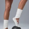 Damen-Socken „Siren Grip“ mit Riemchen – Weiß