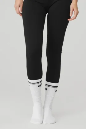 Damen-Socken „Throwback Barre“ – Weiß/Schwarz