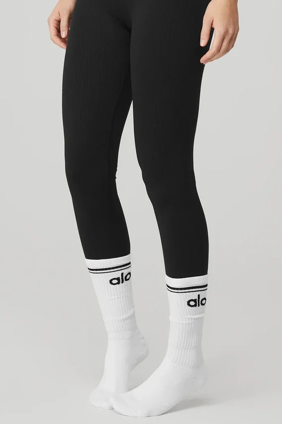 Damen-Socken „Throwback Barre“ – Weiß/Schwarz