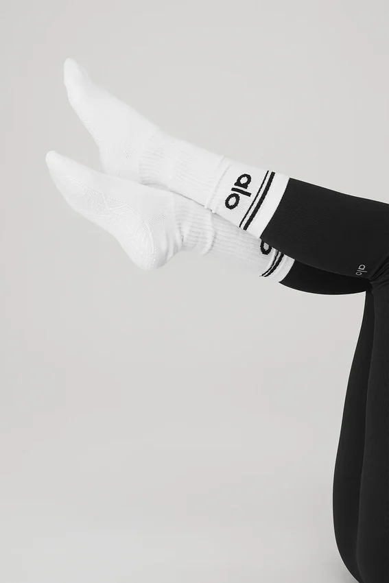 Damen-Socken „Throwback Barre“ – Weiß/Schwarz