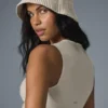 Denim-Strick-Cloche – Elfenbein/Hafermilch